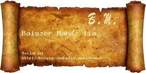 Baiszer Mahália névjegykártya